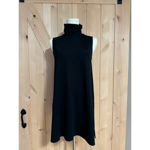 Garnet Hill | Tencel Mock Neck Sleeveless Tunic Top in Black | Size XS